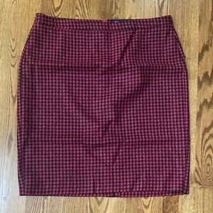 NWT PURE 100% wool pencil skirt dogtooth plaid size 18 MOON British Cloth